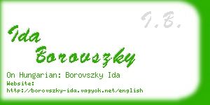ida borovszky business card